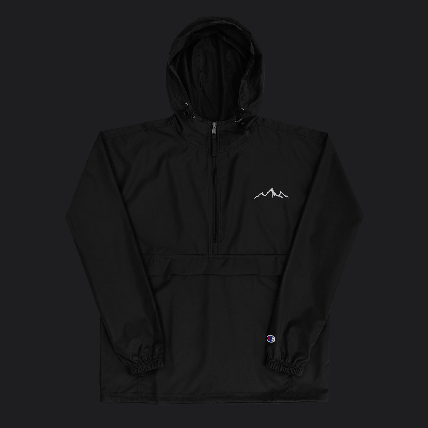 Embroidered Rain Jacket - Black