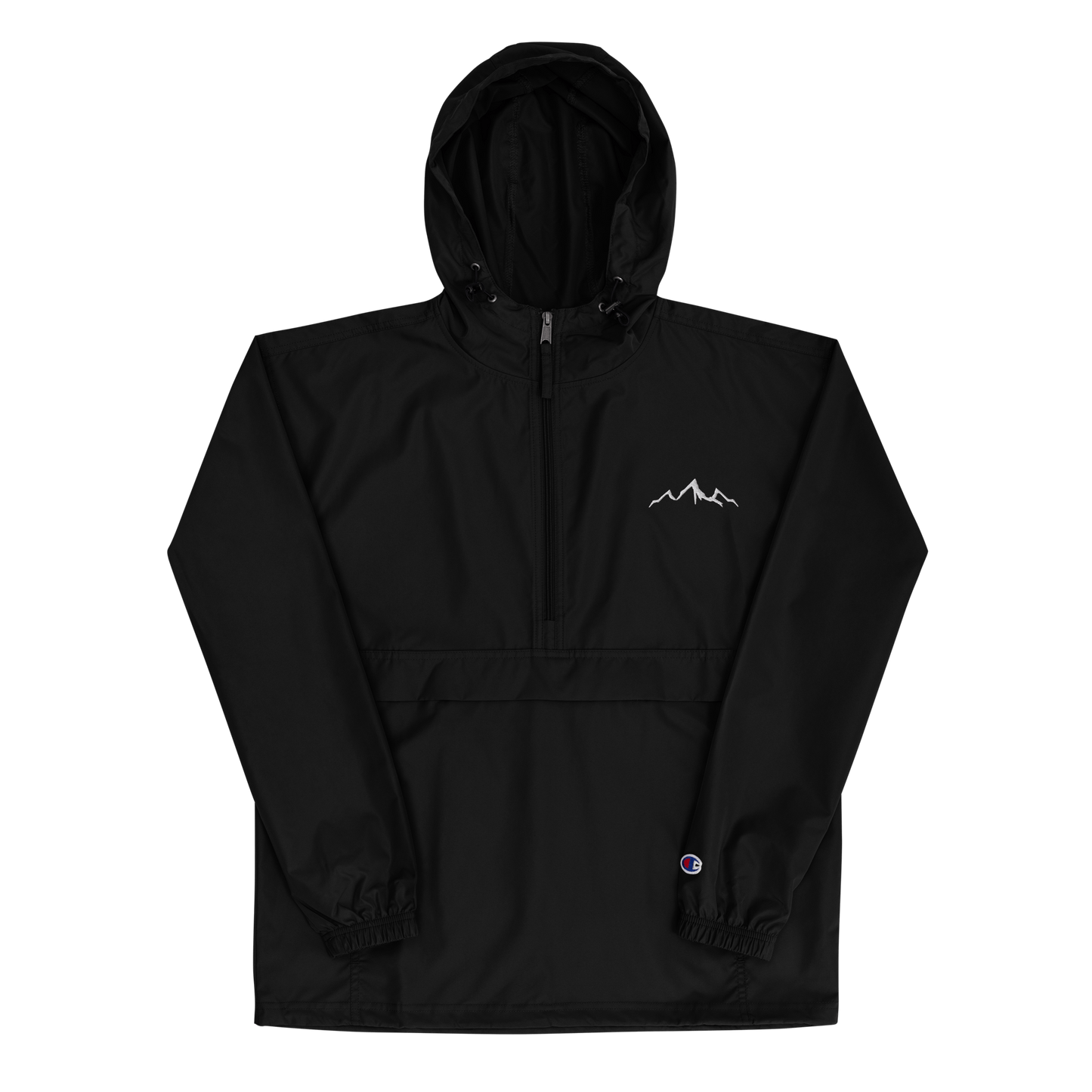 Embroidered Rain Jacket - Black