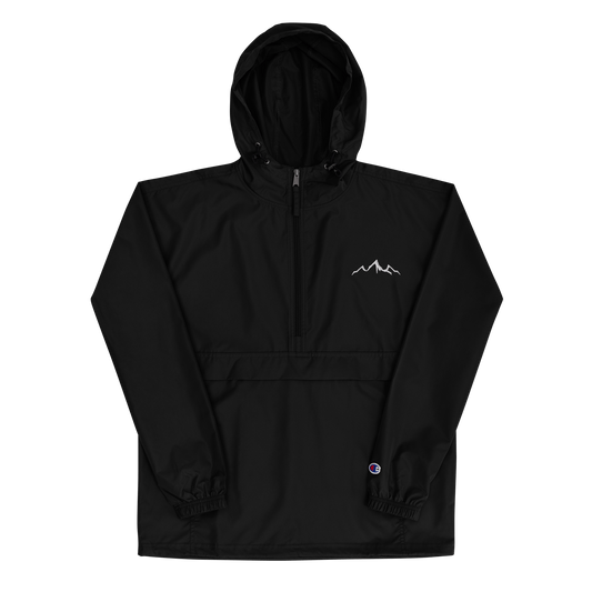 Embroidered Rain Jacket - Black