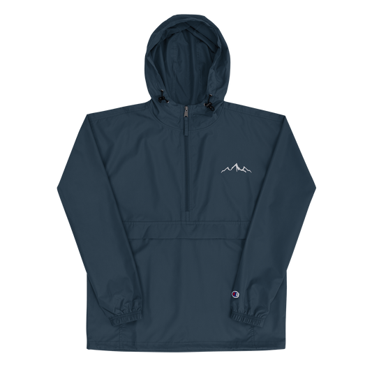 Embroidered Rain Jacket - Steel Blue
