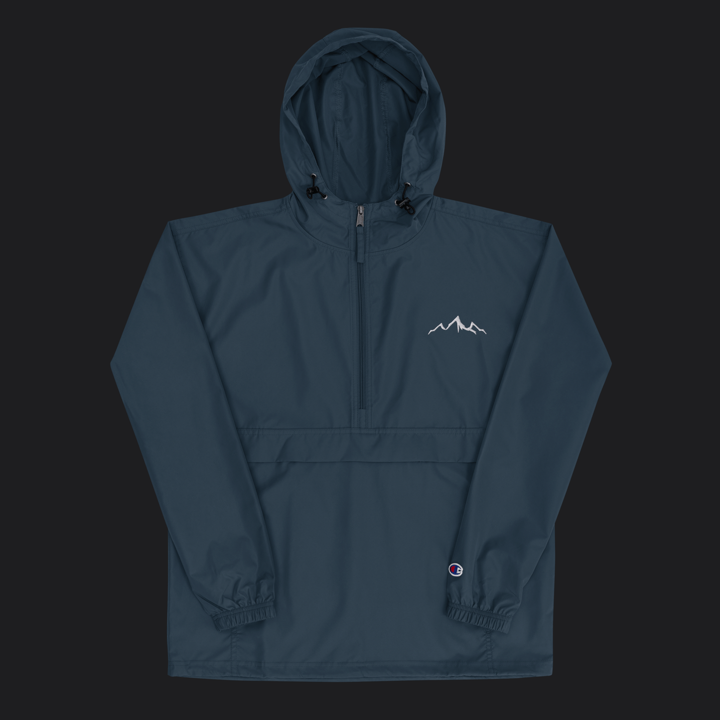 Embroidered Rain Jacket - Steel Blue