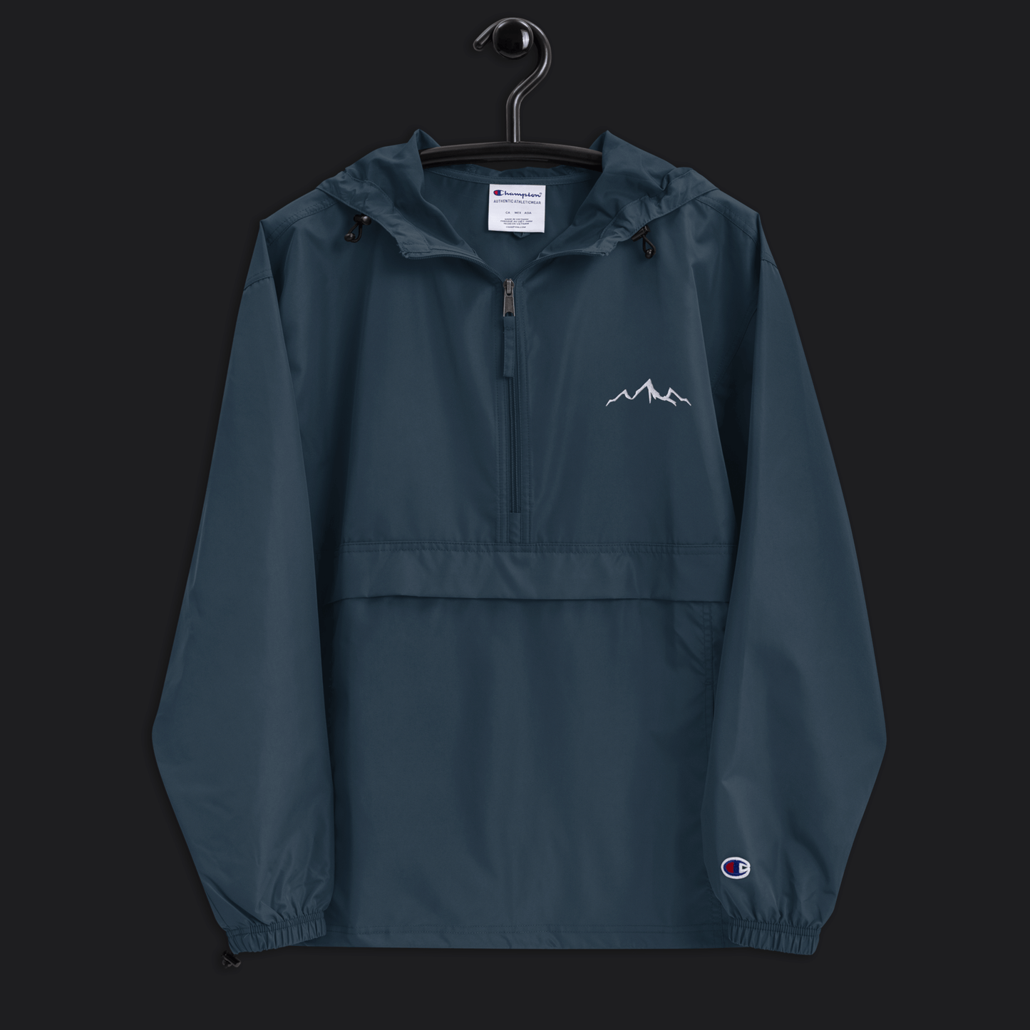 Embroidered Rain Jacket - Steel Blue