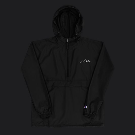 Embroidered Rain Jacket - Black