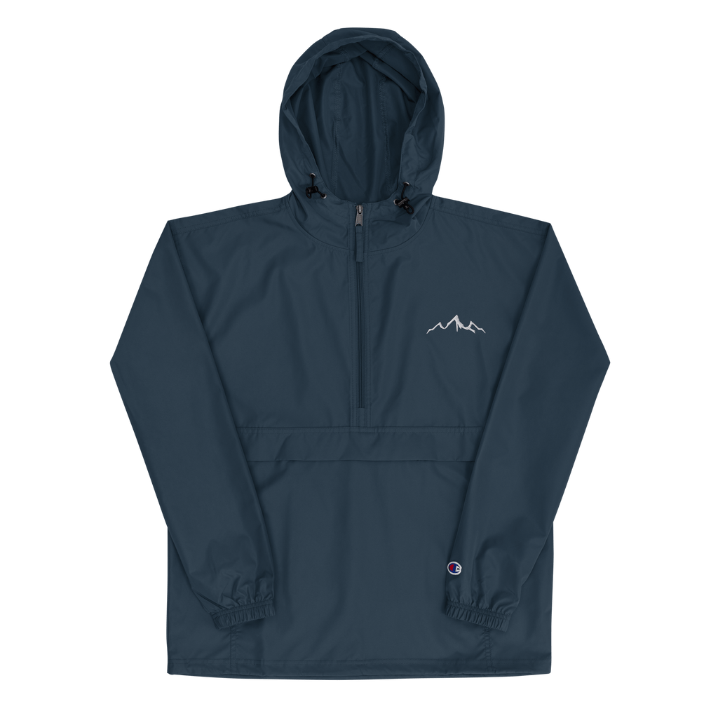 Embroidered Rain Jacket - Steel Blue