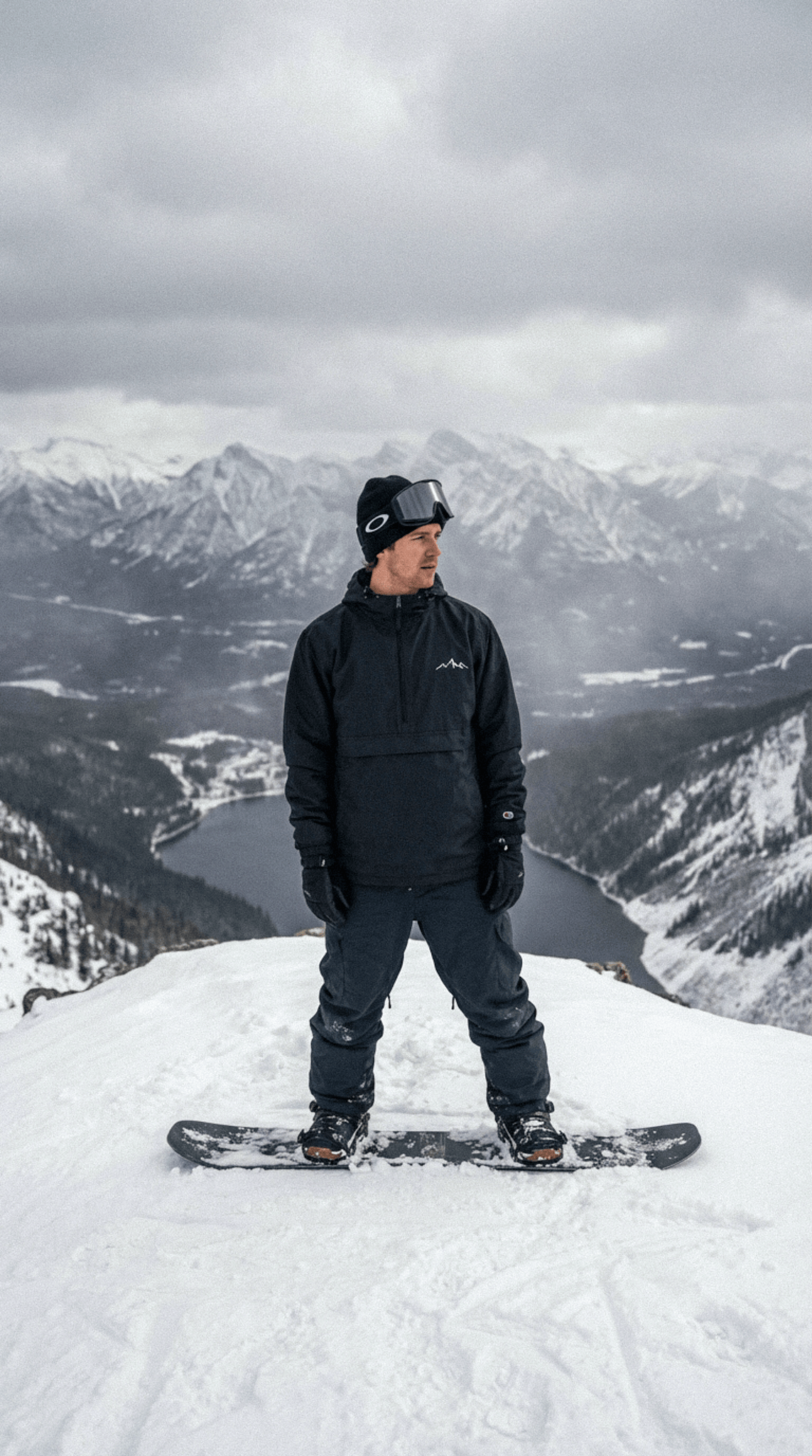 Embroidered Rain Jacket - Black